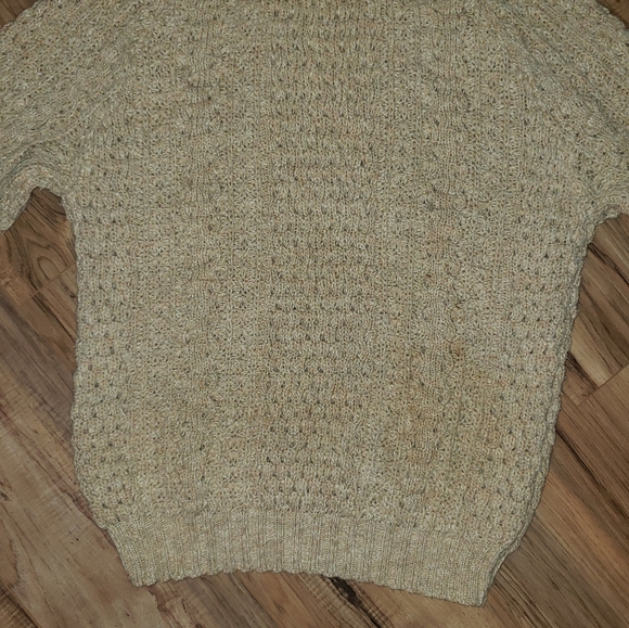 Vintage ROSSAN KNITWEAR Ireland Cableknit Sweater 50/50 Cotton Wool WARM COZY L - Picture 4 of 4